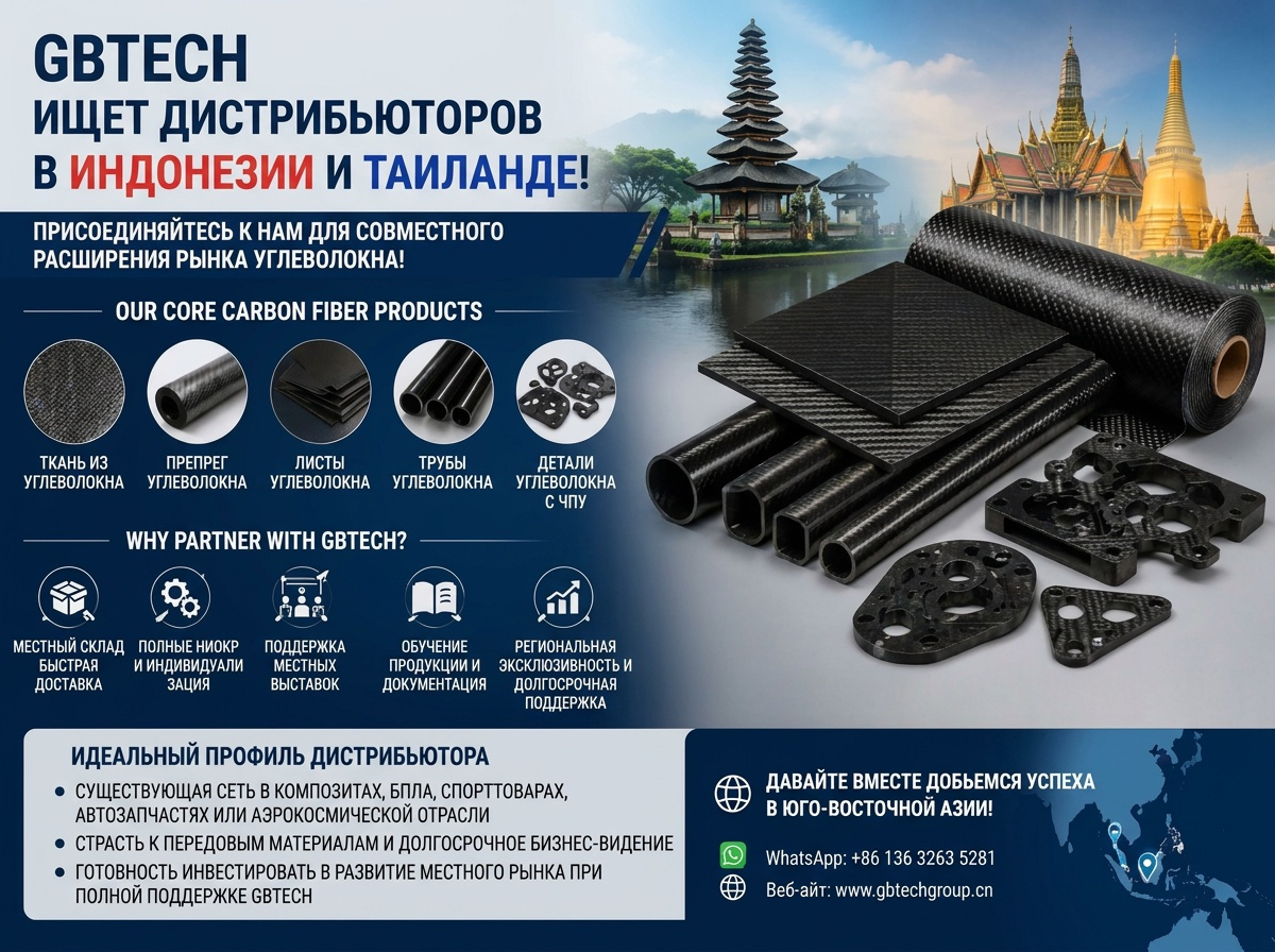 GBTECH ищет дистрибьюторов в Индонезии и Таиланде! Присоединяйтесь к нам, чтобы вместе развивать рынок углеродного волокна!