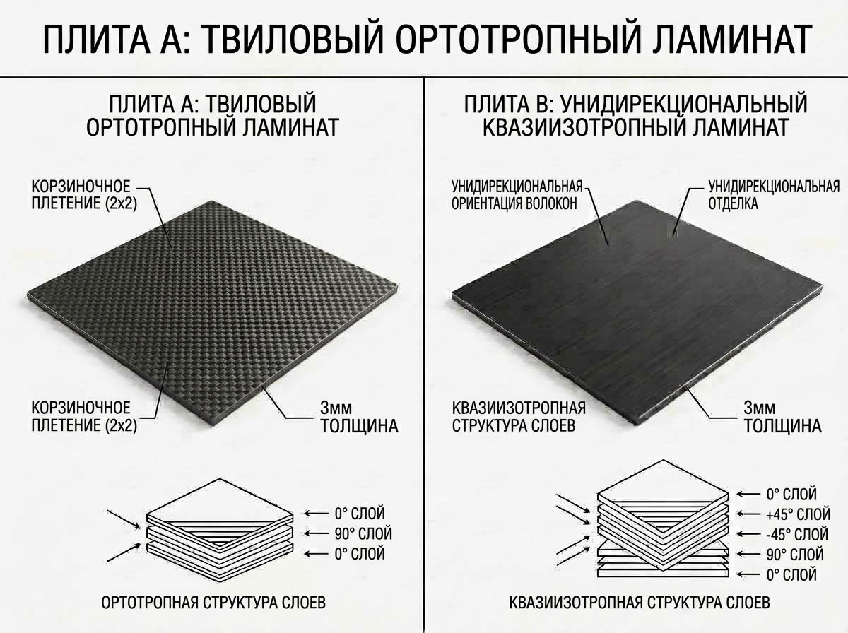 Почему карбоновые пластины одинаковой толщины имеют разную прочность?